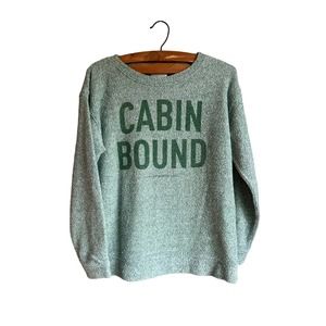 Boxer Craft Womens Sweatshirt Pullover Cabin Bound Fleece Crew Neck Green Small